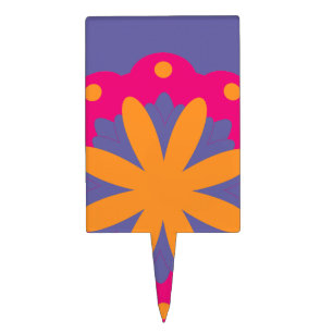 Bold Geometric Flower Design Cake Topper
