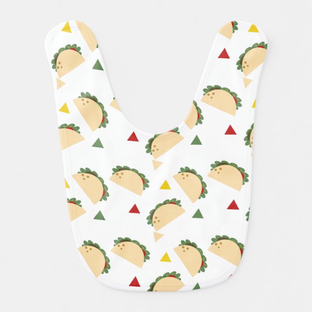 Bold Geometric Foodie Taco Fun Baby Bib (Front)