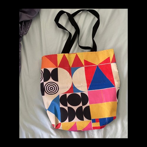 Bold Geometric Grunge Pattern Tote Bag