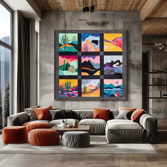 Bold Geometric Landscape Grid Composition Poster (Creator Uploaded)