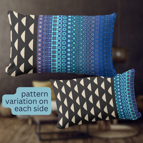Bold geometric modern pattern boho lumbar pillow