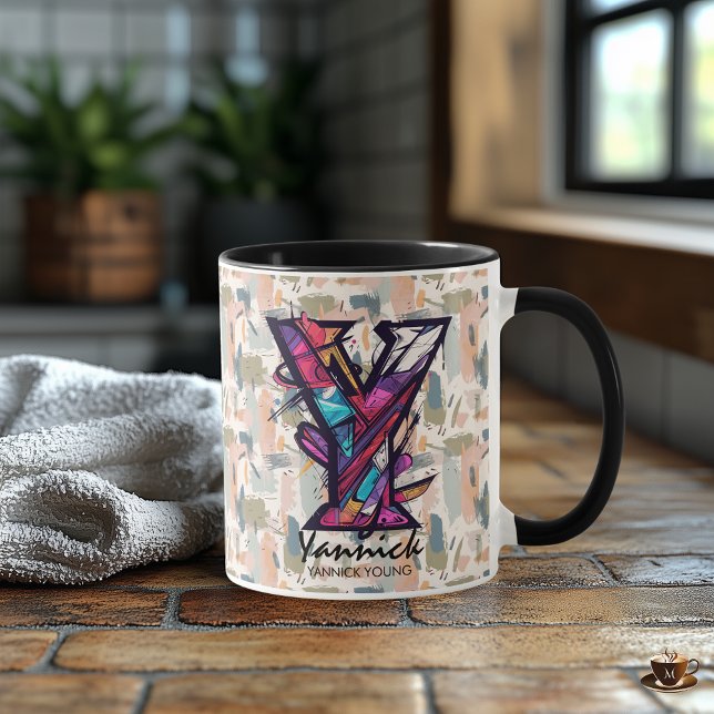 Bold Geometric Monogram Mug - Y for Yannick (Creator Uploaded)