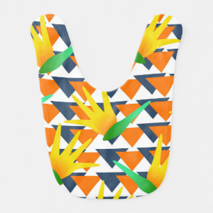 Bold Geometric Paradise Floral Africa Motifs Baby Bib