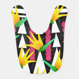 Bold Geometric Paradise Floral Africa Motifs Baby Bib
