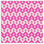 Bold Geometric Pink and White Chevrons Fabric