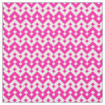 Bold Geometric Pink and White Chevrons Fabric