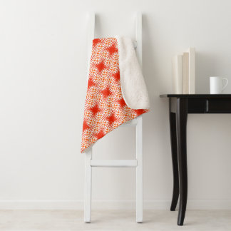 Bold Geometric Red and Orange Pattern Blanket