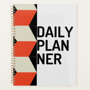 Bold Geometric Red & Black Modern Aesthetic Planner