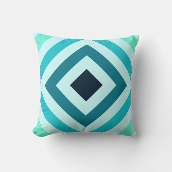 Bold Geometric Stripe Pillow - Teal Turquoise by inkbrook at Zazzle