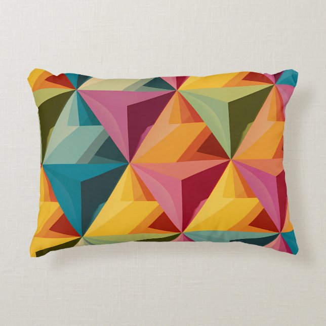 Bold Geometric Triangle Pattern  Accent Pillow (Front)