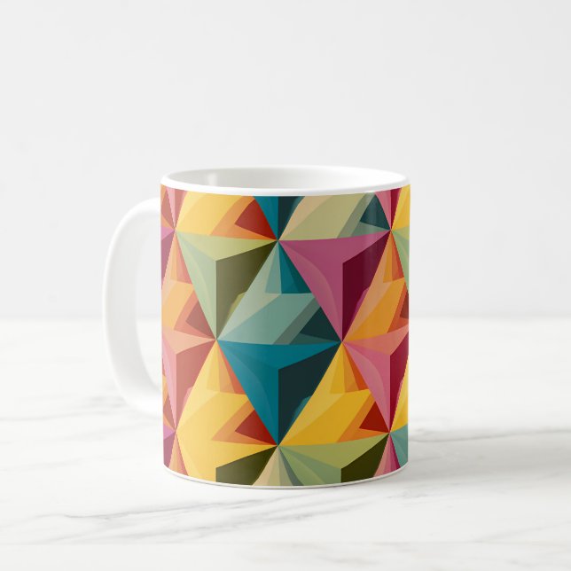 Bold Geometric Triangle Pattern  Coffee Mug (Front Left)