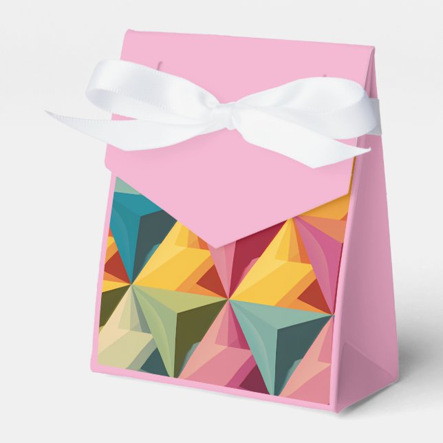 Bold Geometric Triangle Pattern  Favor Boxes (Front Side)