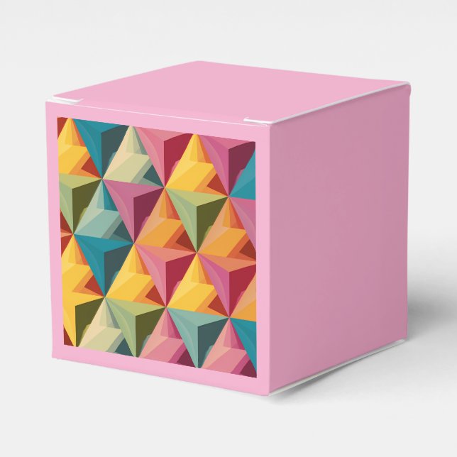 Bold Geometric Triangle Pattern  Favor Boxes (Front Side)