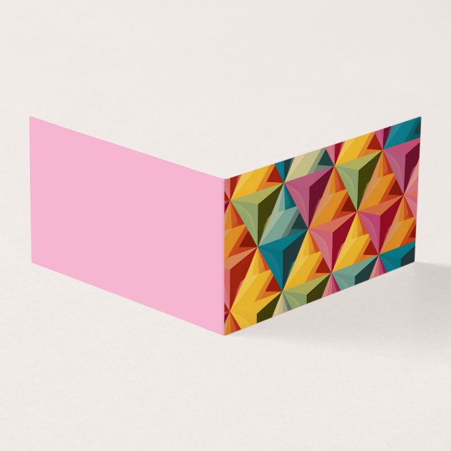 Bold Geometric Triangle Pattern Folded Card (Outside)