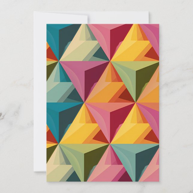 Bold Geometric Triangle Pattern  Invitation (Front)
