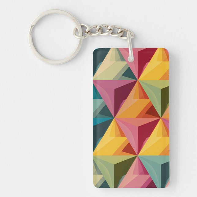 Bold Geometric Triangle Pattern  Keychain (Front)