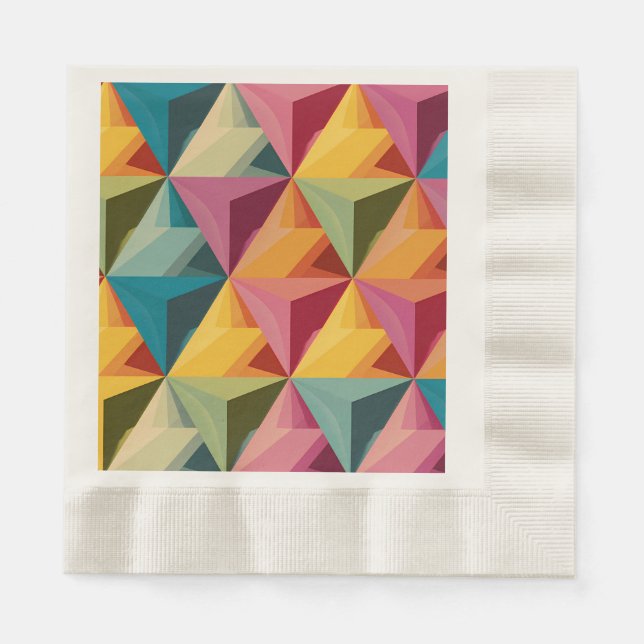 Bold Geometric Triangle Pattern  Napkins (Front)