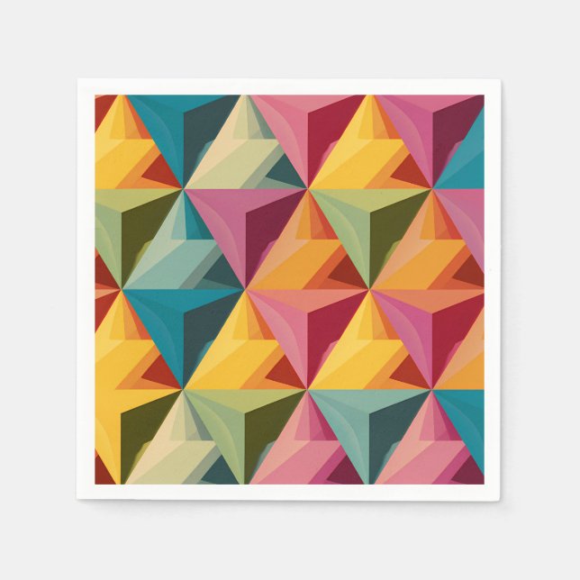 Bold Geometric Triangle Pattern  Napkins (Front)
