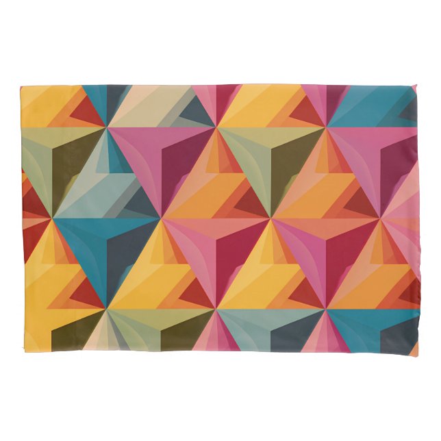 Bold Geometric Triangle Pattern  Pillow Case (Front)