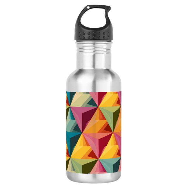 Bold Geometric Triangle Pattern  Stainless Steel Water Bottle (Front)