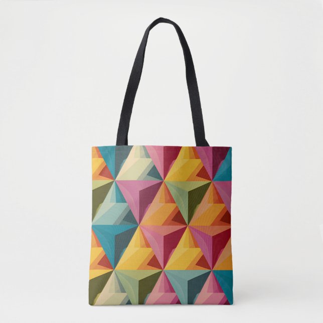 Bold Geometric Triangle Pattern  Tote Bag (Front)