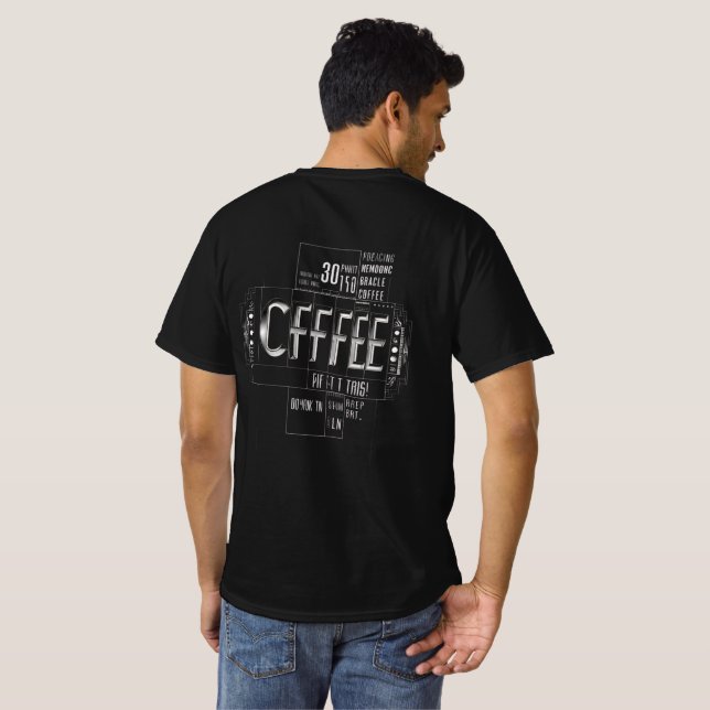 Bold Geometric Typography Tee for Coffee Lovers (Back Full)