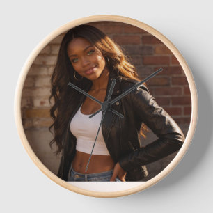 Bold Geometric Woman Design" Clock