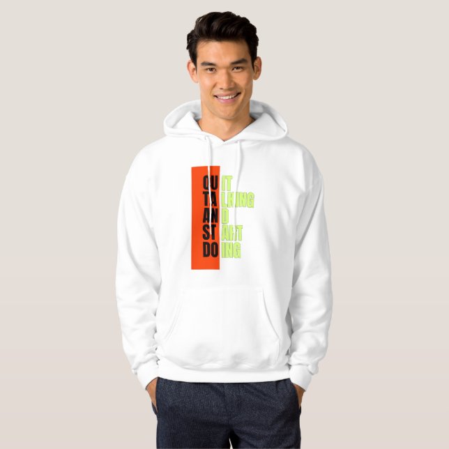 Bold Geometry Block Typography Hoodie (Front Full)