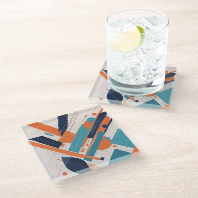Bold Geometry Glass Coaster (Angled)