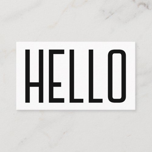 Bold giant Hello quote cover Business Card