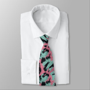 Bold Gifts For Father Tiger Print Neck Tie