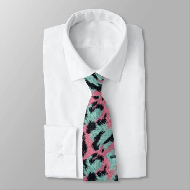 Bold Gifts For Father Tiger Print Neck Tie (Tied)