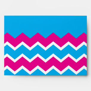 Bold Girly Hot Pink Teal Chevron ZigZag Pattern Envelope