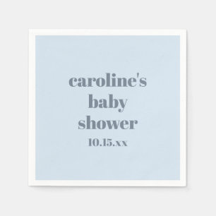 Bold Glacier Blue Modern Fun Custom Baby Shower Napkins