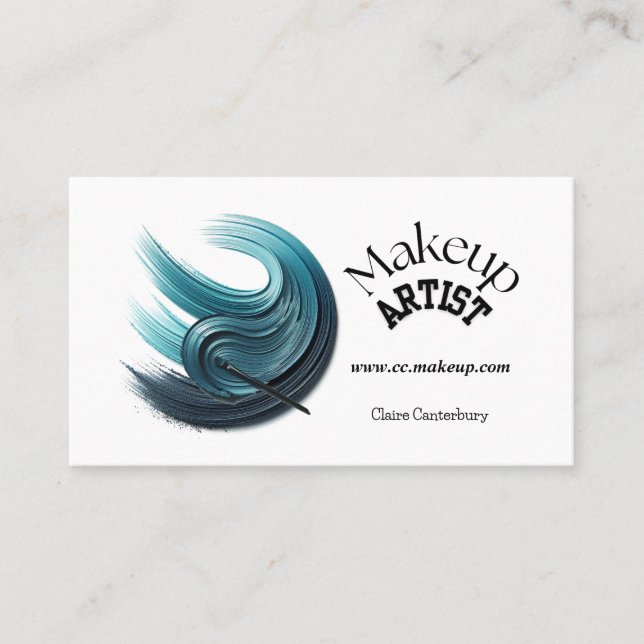 Bold Glam Makeup Artist Business Card (Front)