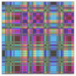 Bold glitched plaid fabric
