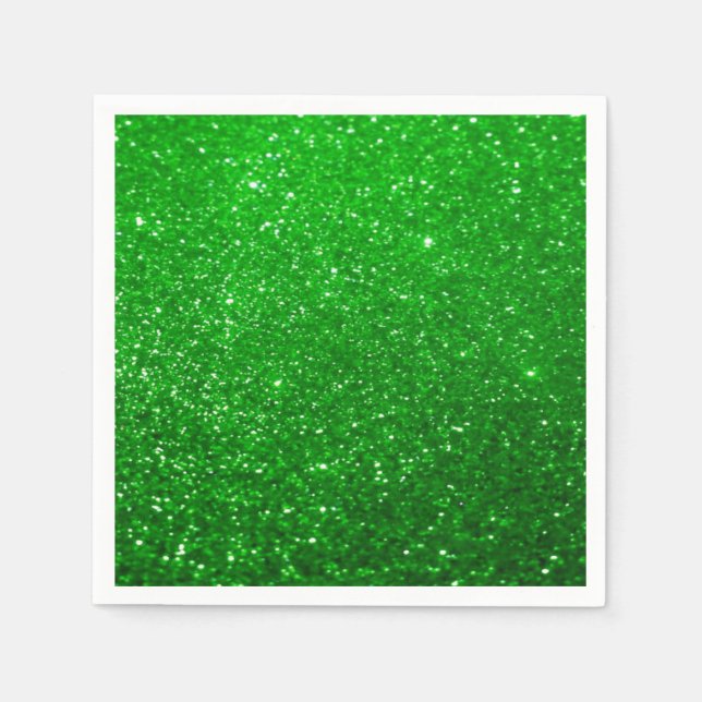 Bold Glitter Background - Green Napkins (Front)