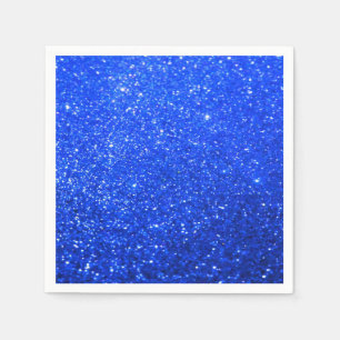Bold Glitter Background - Royal Blue Napkins