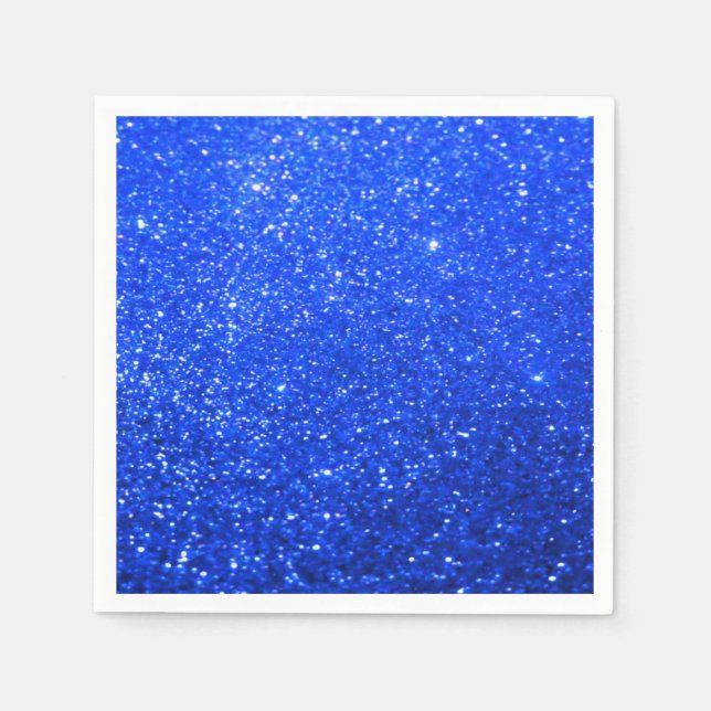 Bold Glitter Background - Royal Blue Napkins (Front)