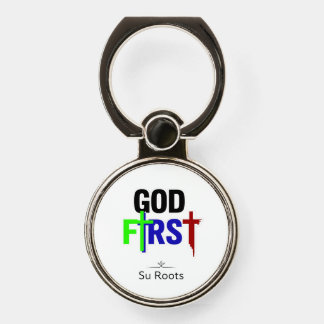 Bold “God First” Christian phone ring holder