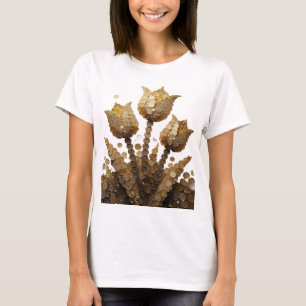 Bold Gold ABSTRACT ART Fashion Print T-Shirt