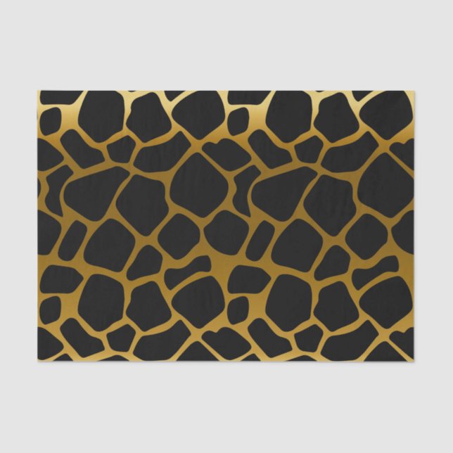 Bold Gold and Black Giraffe Spots Tissue Paper (Front)