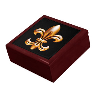 Bold Gold Fleur de Lis Jewelry Box