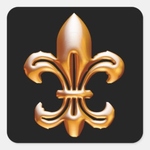 Bold Gold Fleur de Lis Square Sticker