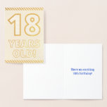 [ Thumbnail: Bold, Gold Foil "18 Years Old!" Birthday Card ]