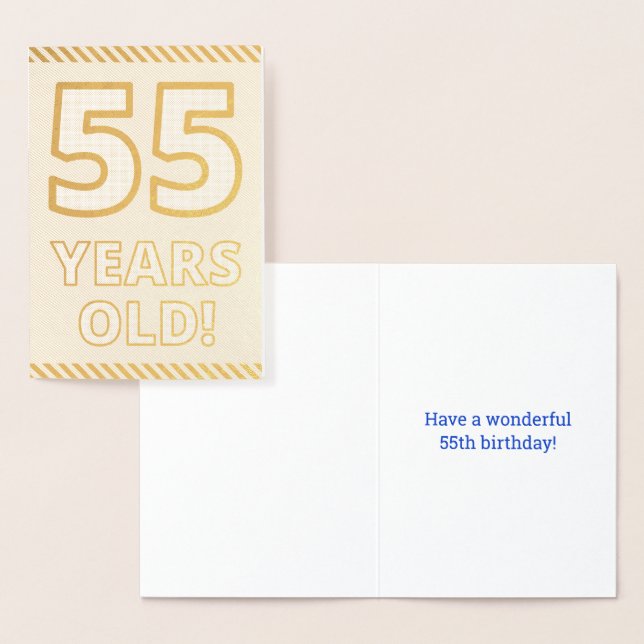 Bold, Gold Foil "55 YEARS OLD!" Birthday Card (Display)