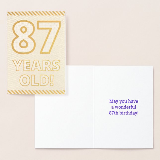 Bold, Gold Foil "87 YEARS OLD!" Birthday Card (Display)