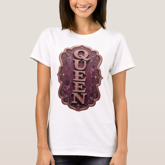 Bold Gold QUEEN Custom Design T-Shirt (Front)