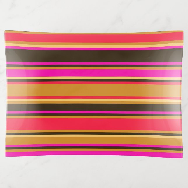 Bold Gold, Red, & Magenta Trinket Tray (Front)