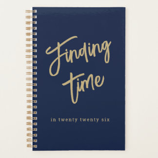 Bold Gold Script Typography Navy Blue & Gold Planner
